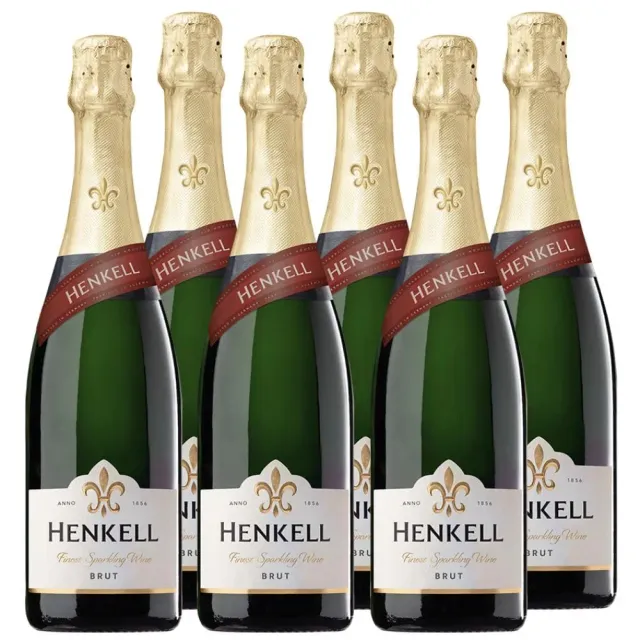 Henkell Brut Sekt 6 x 0,75 l Chardonnay-Cuvée elegant